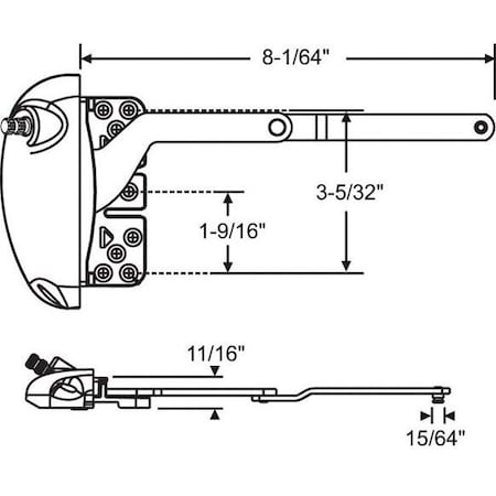 Strybuc Split Arm Casement Operator 36-539LHW-XD